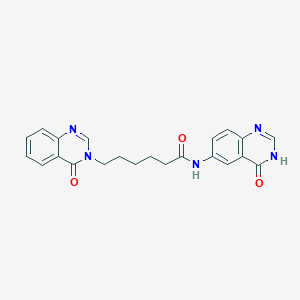 molecular formula C22H21N5O3 B15390274 N-(4-oxo-3,4-dihydroquinazolin-6-yl)-6-(4-oxoquinazolin-3(4H)-yl)hexanamide 