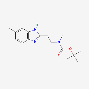 molecular formula C16H23N3O2 B15390416 tert-butyl methyl[2-(5-methyl-3H-1,3-benzodiazol-2-yl)ethyl]amino formate 