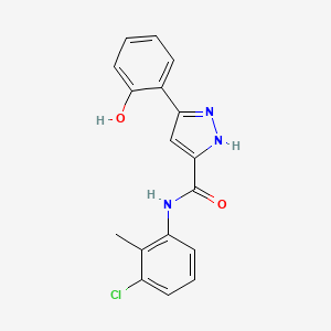 molecular formula C17H14ClN3O2 B15390501 N-(3-chloro-2-methylphenyl)-5-(2-hydroxyphenyl)-1H-pyrazole-3-carboxamide 