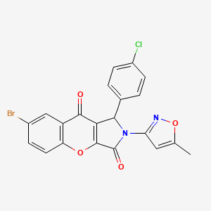 molecular formula C21H12BrClN2O4 B15390724 7-Bromo-1-(4-chlorophenyl)-2-(5-methyl-1,2-oxazol-3-yl)-1,2-dihydrochromeno[2,3-c]pyrrole-3,9-dione 