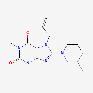 molecular formula C16H23N5O2 B15391074 1,3-dimethyl-8-(3-methylpiperidin-1-yl)-7-(prop-2-en-1-yl)-3,7-dihydro-1H-purine-2,6-dione 