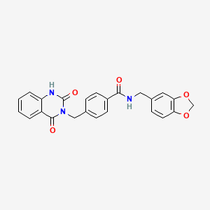 molecular formula C24H19N3O5 B15391135 N-(1,3-benzodioxol-5-ylmethyl)-4-[(2,4-dioxo-1H-quinazolin-3-yl)methyl]benzamide 