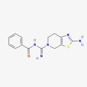 molecular formula C14H15N5OS B15391143 N-(2-amino-6,7-dihydro-4H-[1,3]thiazolo[5,4-c]pyridine-5-carboximidoyl)benzamide 