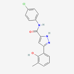 molecular formula C17H14ClN3O2 B15391183 N-(4-chlorophenyl)-5-(2-hydroxy-3-methylphenyl)-1H-pyrazole-3-carboxamide 