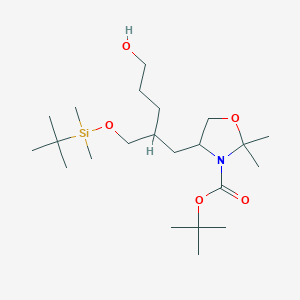 molecular formula C22H45NO5Si B15391200 tert-butyl (S)-4-((R)-2-(((tert-butyldimethylsilyl)oxy)methyl)-5-hydroxypentyl)-2,2-dimethyloxazolidine-3-carboxylate 