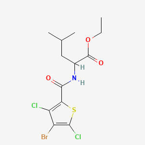molecular formula C13H16BrCl2NO3S B15391275 Ethyl 2-[(4-bromo-3,5-dichlorothiophen-2-yl)formamido]-4-methylpentanoate 