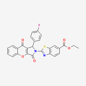 molecular formula C27H17FN2O5S B15391288 ethyl 2-[1-(4-fluorophenyl)-3,9-dioxo-3,9-dihydrochromeno[2,3-c]pyrrol-2(1H)-yl]-1,3-benzothiazole-6-carboxylate 