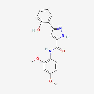 molecular formula C18H17N3O4 B15391311 N-(2,4-dimethoxyphenyl)-3-(2-hydroxyphenyl)-1H-pyrazole-5-carboxamide 