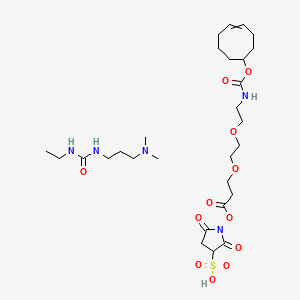 molecular formula C28H49N5O12S B15391333 1-[(3-{2-[2-({[(4Z)-cyclooct-4-en-1-yloxy]carbonyl}amino)ethoxy]ethoxy}propanoyl)oxy]-2,5-dioxopyrrolidine-3-sulfonic acid; 1-[3-(dimethylamino)propyl]-3-ethylurea 
