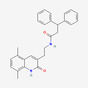 molecular formula C28H28N2O2 B15391491 N-[2-(5,8-dimethyl-2-oxo-1H-quinolin-3-yl)ethyl]-3,3-diphenylpropanamide 