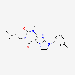 molecular formula C20H25N5O2 B15391534 1-methyl-3-(3-methylbutyl)-8-(3-methylphenyl)-7,8-dihydro-1H-imidazo[2,1-f]purine-2,4(3H,6H)-dione 