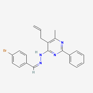 molecular formula C21H19BrN4 B15391591 4-[(2Z)-2-(4-bromobenzylidene)hydrazinyl]-6-methyl-2-phenyl-5-(prop-2-en-1-yl)pyrimidine 