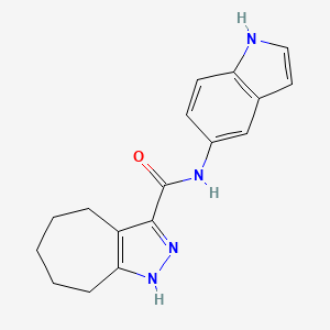 molecular formula C17H18N4O B15391671 N-(1H-indol-5-yl)-2,4,5,6,7,8-hexahydrocyclohepta[c]pyrazole-3-carboxamide 