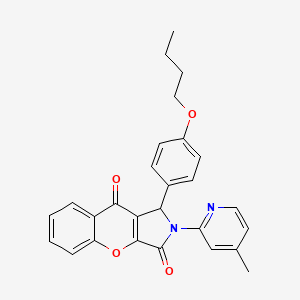 molecular formula C27H24N2O4 B15391690 1-(4-Butoxyphenyl)-2-(4-methylpyridin-2-yl)-1,2-dihydrochromeno[2,3-c]pyrrole-3,9-dione 