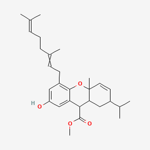 molecular formula C29H40O4 B15391798 Methyl 5-(3,7-dimethylocta-2,6-dienyl)-7-hydroxy-4a-methyl-2-propan-2-yl-1,2,9,9a-tetrahydroxanthene-9-carboxylate 