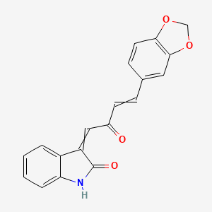 molecular formula C19H13NO4 B15391956 3-[4-(1,3-benzodioxol-5-yl)-2-oxobut-3-enylidene]-1H-indol-2-one 
