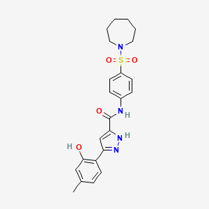 molecular formula C23H26N4O4S B15391978 N-[4-(azepan-1-ylsulfonyl)phenyl]-5-(2-hydroxy-4-methylphenyl)-1H-pyrazole-3-carboxamide 
