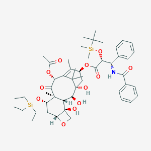 [(1S,2S,3R,4S,7R,9S,10S,12R,15S)-12-Acetyloxy-1,2,4-trihydroxy-10,14,17,17-tetramethyl-11-oxo-9-triethylsilyloxy-6-oxatetracyclo[11.3.1.03,10.04,7]heptadec-13-en-15-yl] (2R,3S)-3-benzamido-2-[tert-butyl(dimethyl)silyl]oxy-3-phenylpropanoate