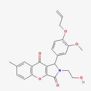 molecular formula C24H23NO6 B15392092 2-(2-Hydroxyethyl)-1-[3-methoxy-4-(prop-2-en-1-yloxy)phenyl]-7-methyl-1,2-dihydrochromeno[2,3-c]pyrrole-3,9-dione 