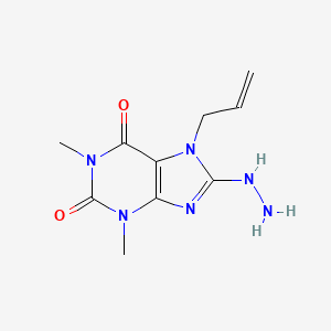 molecular formula C10H14N6O2 B15392166 Theophylline, 7-allyl-8-hydrazino- CAS No. 19800-66-9