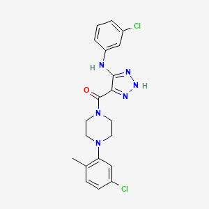 molecular formula C20H20Cl2N6O B15392364 (4-(5-chloro-2-methylphenyl)piperazin-1-yl)(5-((3-chlorophenyl)amino)-1H-1,2,3-triazol-4-yl)methanone 