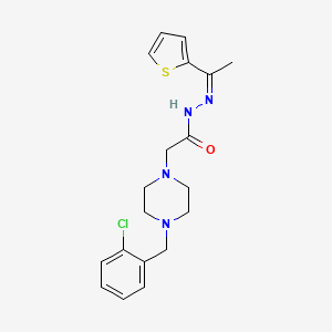 molecular formula C19H23ClN4OS B15392374 2-[4-(2-chlorobenzyl)piperazin-1-yl]-N'-[(1Z)-1-(thiophen-2-yl)ethylidene]acetohydrazide 