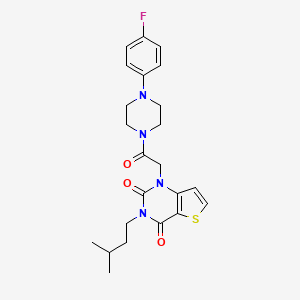 molecular formula C23H27FN4O3S B15392389 1-{2-[4-(4-fluorophenyl)piperazin-1-yl]-2-oxoethyl}-3-(3-methylbutyl)thieno[3,2-d]pyrimidine-2,4(1H,3H)-dione 
