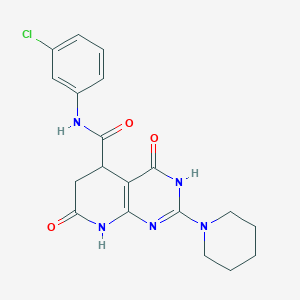 molecular formula C19H20ClN5O3 B15392478 N-(3-chlorophenyl)-4-hydroxy-7-oxo-2-(piperidin-1-yl)-5,6,7,8-tetrahydropyrido[2,3-d]pyrimidine-5-carboxamide 