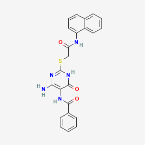 molecular formula C23H19N5O3S B15392518 N-(4-amino-2-((2-(naphthalen-1-ylamino)-2-oxoethyl)thio)-6-oxo-1,6-dihydropyrimidin-5-yl)benzamide 