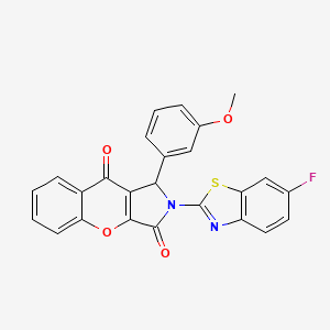 molecular formula C25H15FN2O4S B15392672 2-(6-Fluoro-1,3-benzothiazol-2-yl)-1-(3-methoxyphenyl)-1,2-dihydrochromeno[2,3-c]pyrrole-3,9-dione 