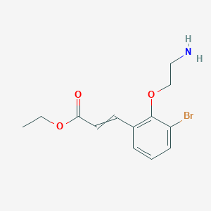 molecular formula C13H16BrNO3 B15392718 Ethyl 3-[2-(2-aminoethoxy)-3-bromophenyl]prop-2-enoate 