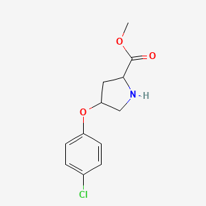 molecular formula C12H14ClNO3 B15392727 Methyl 4-(4-chlorophenoxy)pyrrolidine-2-carboxylate 