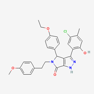 molecular formula C29H28ClN3O4 B15392755 3-(5-chloro-2-hydroxy-4-methylphenyl)-4-(4-ethoxyphenyl)-5-[2-(4-methoxyphenyl)ethyl]-4,5-dihydropyrrolo[3,4-c]pyrazol-6(2H)-one 