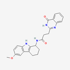 molecular formula C24H24N4O3 B15392811 N-(6-methoxy-2,3,4,9-tetrahydro-1H-carbazol-1-yl)-3-(4-oxo-3,4-dihydroquinazolin-2-yl)propanamide 