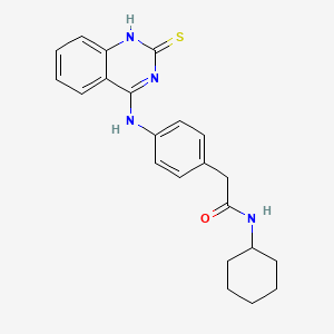 molecular formula C22H24N4OS B15392822 N-cyclohexyl-2-[4-[(2-sulfanylidene-1H-quinazolin-4-yl)amino]phenyl]acetamide 