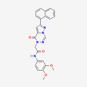 molecular formula C25H21N5O4 B15392886 N-(3,4-dimethoxyphenyl)-2-(2-(naphthalen-1-yl)-4-oxopyrazolo[1,5-d][1,2,4]triazin-5(4H)-yl)acetamide 