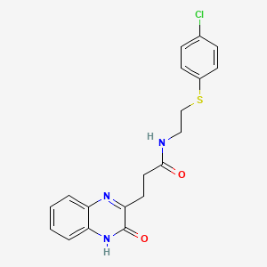 molecular formula C19H18ClN3O2S B15392939 N-{2-[(4-chlorophenyl)sulfanyl]ethyl}-3-(3-hydroxyquinoxalin-2-yl)propanamide 
