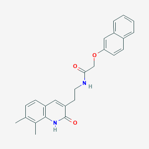molecular formula C25H24N2O3 B15392992 N-[2-(7,8-dimethyl-2-oxo-1H-quinolin-3-yl)ethyl]-2-naphthalen-2-yloxyacetamide 