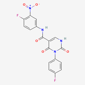 molecular formula C17H10F2N4O5 B15393011 N-(4-fluoro-3-nitrophenyl)-3-(4-fluorophenyl)-2,4-dioxo-1,2,3,4-tetrahydropyrimidine-5-carboxamide 