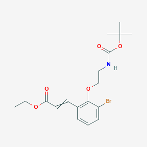 molecular formula C18H24BrNO5 B15393017 ethyl 3-[3-bromo-2-[2-[(2-methylpropan-2-yl)oxycarbonylamino]ethoxy]phenyl]prop-2-enoate 