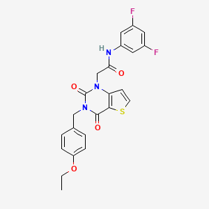 molecular formula C23H19F2N3O4S B15393064 N-(3,5-difluorophenyl)-2-(3-(4-ethoxybenzyl)-2,4-dioxo-3,4-dihydrothieno[3,2-d]pyrimidin-1(2H)-yl)acetamide 