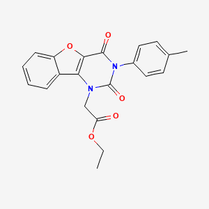 molecular formula C21H18N2O5 B15393143 Ethyl 2-[3-(4-methylphenyl)-2,4-dioxo-[1]benzofuro[3,2-d]pyrimidin-1-yl]acetate 