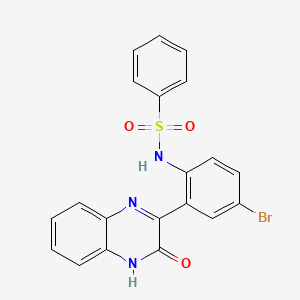 molecular formula C20H14BrN3O3S B15393289 N-[4-bromo-2-(3-hydroxyquinoxalin-2-yl)phenyl]benzenesulfonamide 