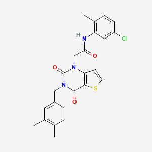 molecular formula C24H22ClN3O3S B15393293 N-(5-chloro-2-methylphenyl)-2-[3-(3,4-dimethylbenzyl)-2,4-dioxo-3,4-dihydrothieno[3,2-d]pyrimidin-1(2H)-yl]acetamide 