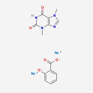 molecular formula C14H12N4Na2O5 B15393300 Theobromine sodium salicylate anhydrous CAS No. 8048-31-5