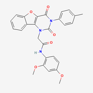 molecular formula C27H23N3O6 B15393301 N-(2,4-dimethoxyphenyl)-2-(2,4-dioxo-3-(p-tolyl)-3,4-dihydrobenzofuro[3,2-d]pyrimidin-1(2H)-yl)acetamide 