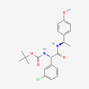 molecular formula C22H27ClN2O4 B15393391 CarbaMic acid, N-[(1S)-1-(3-chlorophenyl)-2-[[(1R)-1-(4-Methoxyphenyl)ethyl]aMino]-2-oxoethyl]-, 1,1-diMethylethyl ester 