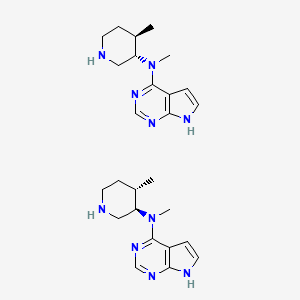 molecular formula C26H38N10 B15393397 N-methyl-N-[(3R,4S)-4-methylpiperidin-3-yl]-7H-pyrrolo[2,3-d]pyrimidin-4-amine;N-methyl-N-[(3S,4R)-4-methylpiperidin-3-yl]-7H-pyrrolo[2,3-d]pyrimidin-4-amine 