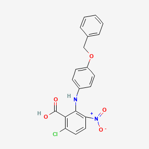 molecular formula C20H15ClN2O5 B15393480 6-Chloro-2-(4-benzyloxyphenyl)amino-3-nitrobenzoic acid 