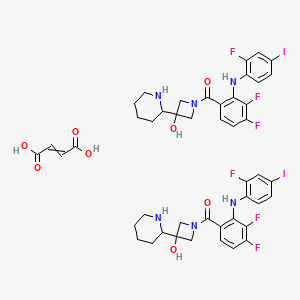 molecular formula C46H46F6I2N6O8 B15393521 But-2-enedioic acid;[3,4-difluoro-2-(2-fluoro-4-iodoanilino)phenyl]-(3-hydroxy-3-piperidin-2-ylazetidin-1-yl)methanone 